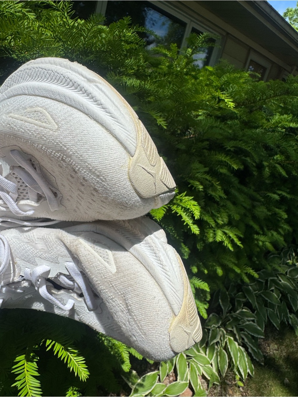 Hoka Women's All-White Road Running CLIFTON 9 Sneakers - Picture 7 of 13